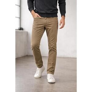 JACHS NY Slim Fit Pants 34x34 Khaki Stretch Chino Casual Mens